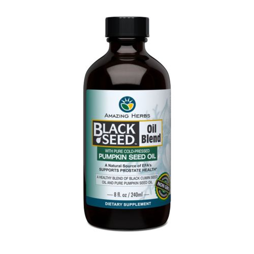 Amazing Herbs, Black Seed Oil With Pumpkin Seed, 8 oz