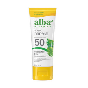 Alba Botanica, Sport Mineral Sunscreen SPF 45, 3 Oz