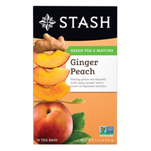 Stash Tea, Ginger Peach with Matcha Tea, 18 Bags