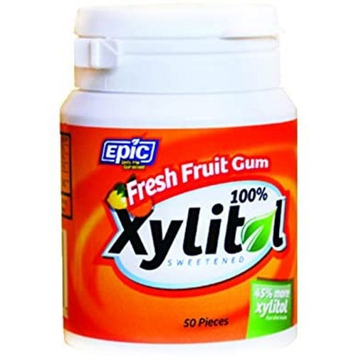 Epic Dental, Xylitol Sweetened Gum, Fresh Fruit 50 Pc