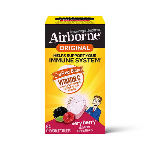 Airborne, Airbone Chewable Berry, 64 Tabs