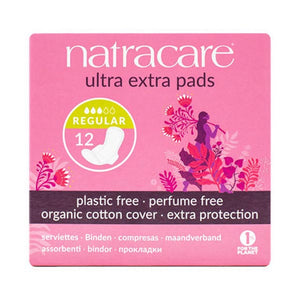 Natracare, Cool Comfort Pads and Shields Ultra Extra Pads Normal With Wings, 12 Count