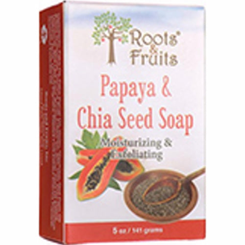 Bio Nutrition Inc, Roots & Fruits Bar Soap, Papaya & Chia Seed 5 Oz