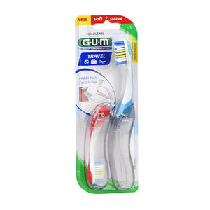 Gum, GUM Travel Toothbrush Soft, 2 Each