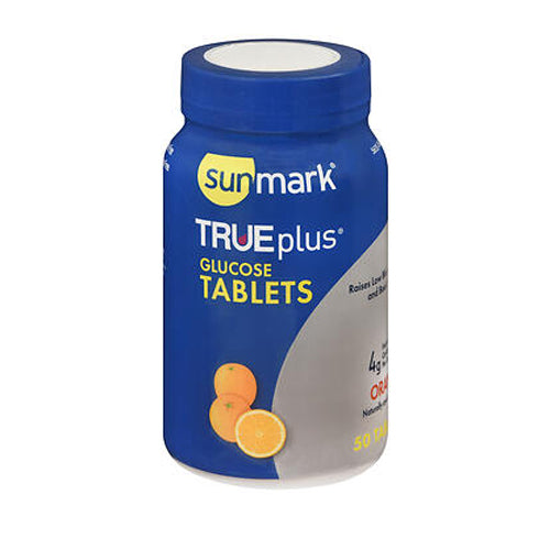 Sunmark, TRUEplus Glucose Tablets, Orange 50 Tabs