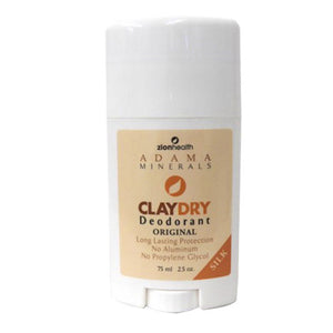 Zion Health, Claydry Silk Deodorant, Original 2.5 Oz