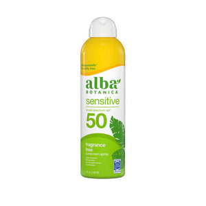 Alba Botanica, Very Emollient Clear Spray Sunscreen SPF50, 5 Oz (Fragrance Free)
