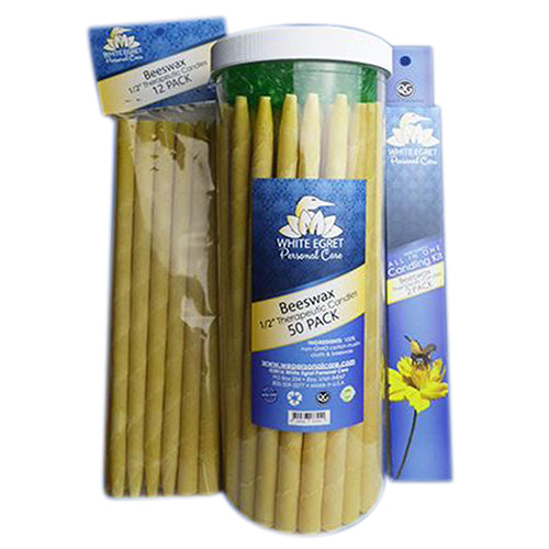 White Egret, Aromatherapy Ear Candles, Beeswax 4 Ct