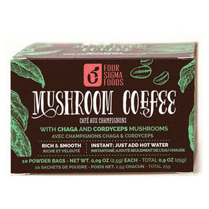 Four Sigma Foods Inc, Mushroom Coffee, with Chaga & Cordyceps Mushroom 10 Ct