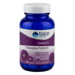 Trace Minerals, Children's Chewable Probiotic, Concord Grape 30 Chews