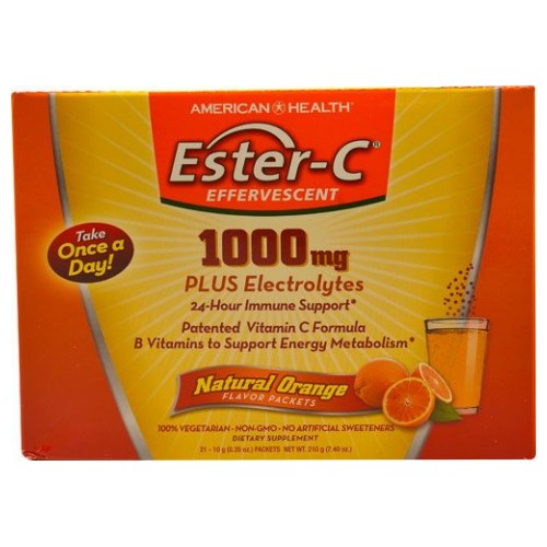 Ester-C, Ester-C Effervescent, 1,000 mg, Natural Orange 21 Packets