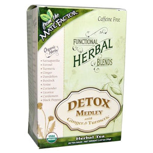 The Mate Factor, Detox Medley with Turmeric, 20 Count
