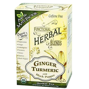 The Mate Factor, Ginger Turmeric with Black Pepper, 20 Count