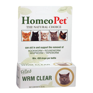 Feline WRM Clear Drops 15 ml by HomeoPet Solutions