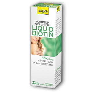 Natural Balance (Formerly known as Trimedica), Liquid Biotin, 5,000 mcg, 2 fl oz