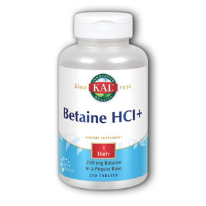 Kal, Betaine HCl+, 250 Tabs