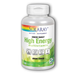 Solaray, Once Daily High Energy Iron-Free, 120 Caps