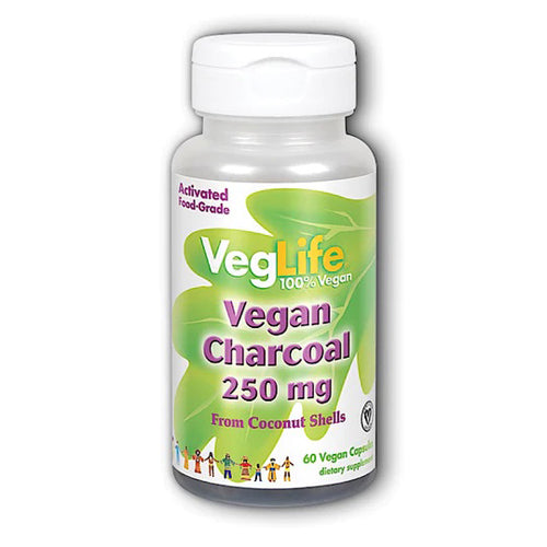 VegLife, Vegan Charcoal, 250 mg, 60 Caps