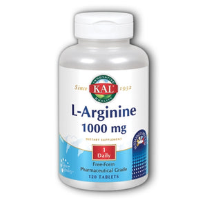 Kal, L-Arginine SR, 1,000 mg, 120 Tabs