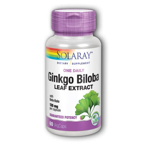 Solaray, Ginkgo Biloba Leaf Extract, 120 mg, 60 Caps