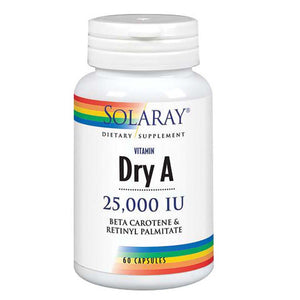 Solaray, Dry Form Vitamin A, 25,000 IU, 60 Caps