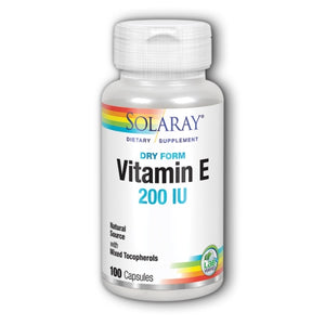 Solaray, Dry From Vitamin E, 200 IU, 100 Caps