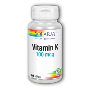 Solaray, Vitamin K, 100 mcg, 100 Tabs