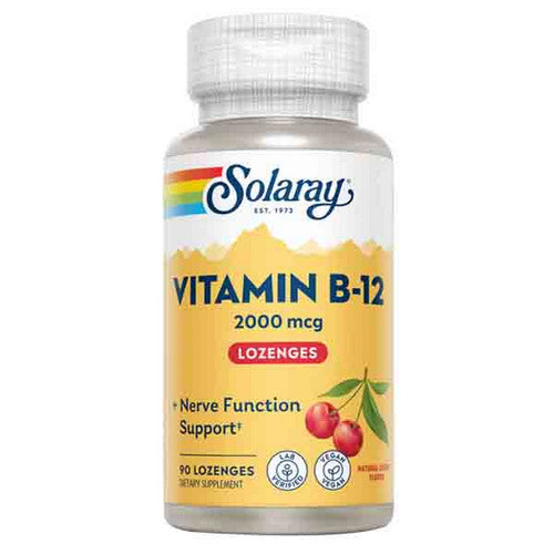 Solaray, Vitamin B-12, 2,000 mcg, Cherry 90 Lozenges