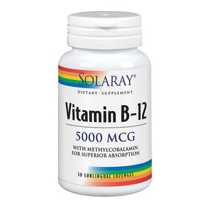 Solaray, Vitamin B-12, 5,000 mcg, 30 Lozenges