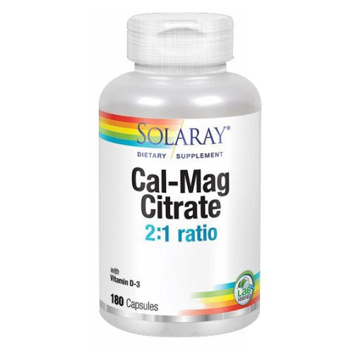 Solaray, Cal-Mag Citrate, 400 IU, 180 Caps