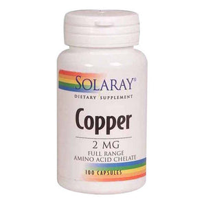 Solaray, Copper, 2 mg, 100 Caps