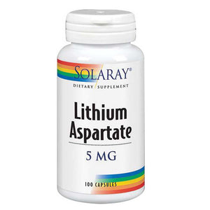 Solaray, Lithium Aspartate, 5 mg, 100 Caps