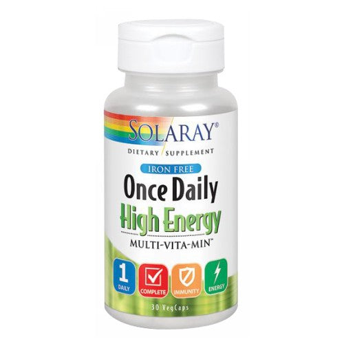 Solaray, Once Daily High Energy Iron-Free, 30 Caps