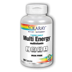 Solaray, Twice Daily Multi Energy Iron-Free, 120 Caps