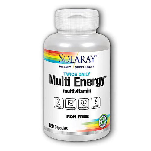 Solaray, Twice Daily Multi Energy Iron-Free, 120 Caps