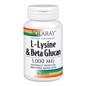 Solaray, L-Lysine & Beta Glucan, 1,000 mg, 60 Caps