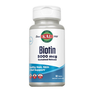 Kal, Biotin Timed Release, 5,000 mcg, 60 Tabs