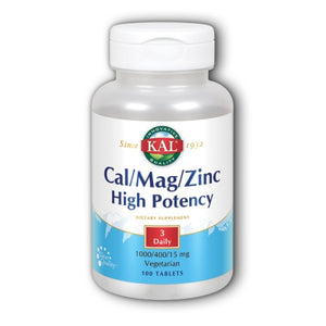 Kal, Cal/Mag/Zinc High Potency, 100 Tabs