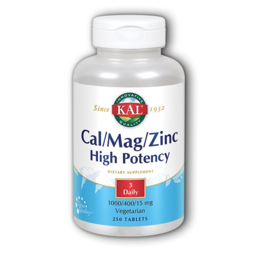 Kal, Cal/Mag/Zinc High Potency, 250 Tabs