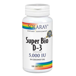 Solaray, Super Bio D-3, 5,000 IU, 120 Softgels