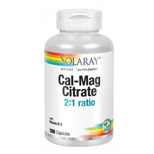Solaray, Cal-Mag Citrate, 1,000 IU, 180 Caps