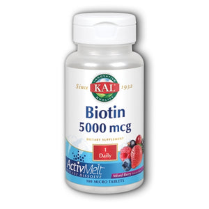 Kal, Biotin ActivMelt, 5,000 mcg, 100 Tabs