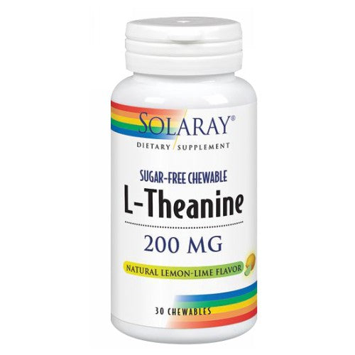Solaray, L-Theanine, 200 mg, Lemon Lime 30 Chews