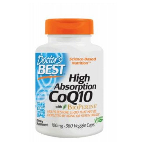 Doctors Best, High Absorption COQ10 with Bioperine, 100 mg, 360 Veg Caps