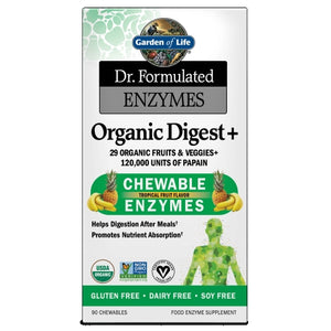 Garden of Life, Dr. Formulated Enzynes Organic Digest+, Tropical Fruit 90 Chews