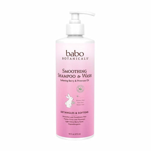 Babo Botanicals, Smoothing Shampoo & Wash, Berry & Primrose Oil 16 oz