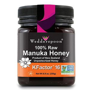 Wedderspoon, Wedderspoon 100% Raw Manuka Honey - KFactor 16, 8.8 OZ