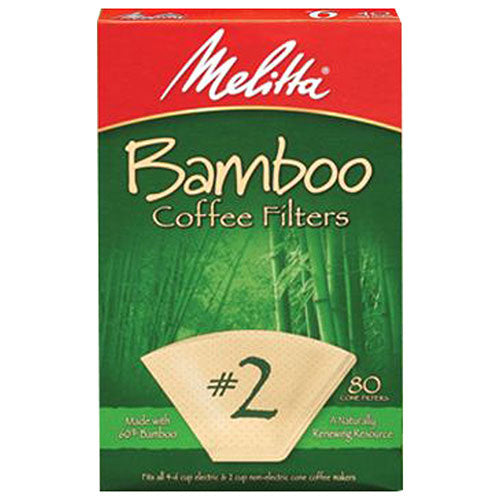 Melitta, Coffee Filter, Bamboo Brown No2 80PC