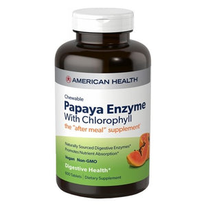 American Health, Papaya Enzyme With Chlorophyll, 600 Chewable Tablets