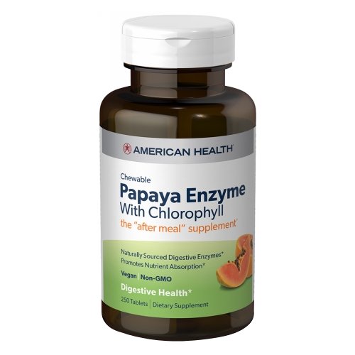 American Health, Papaya Enzyme With Chlorophyll, 250 Chewable Tablets